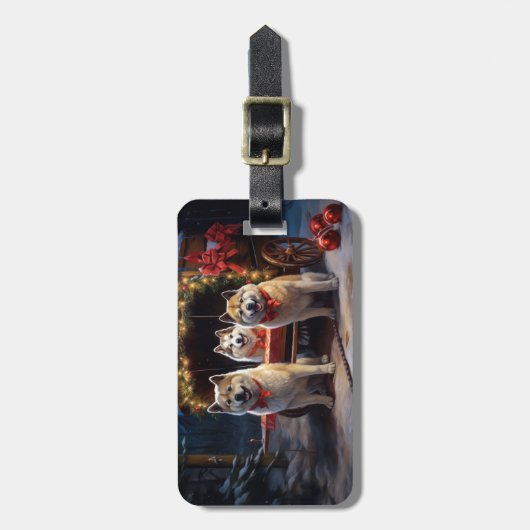 秋田スノイそりクリスマスデコール ラゲッジタグ (正面縦)