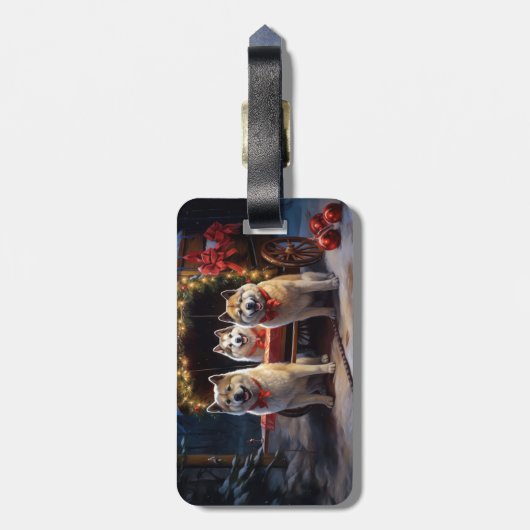 秋田スノイそりクリスマスデコール ラゲッジタグ (裏面縦)