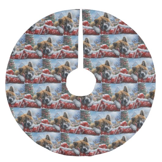 秋田ドッグクリスマスフェスティバル ブラッシュドポリエステルツリースカート (正面)