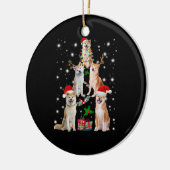 秋田ドッグクリスマス秋田サンタカスタム セラミックオーナメント (左)