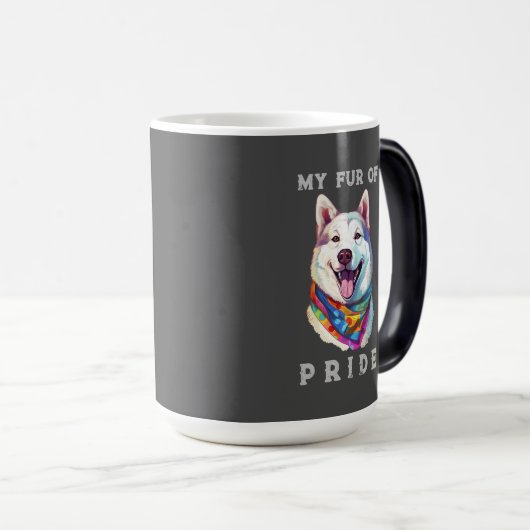 秋田ドッグレインボーおもしろいマイファープライド モーフィングマグカップ (正面右)