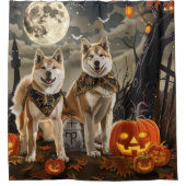 秋田ハロウィン不気味 シャワーカーテン (正面)