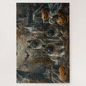 秋田ハロウィーンの夜の犬の大喜び ジグソーパズル (縦)