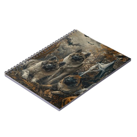 秋田ハロウィーンの夜の犬の大喜び ノートブック (左側)