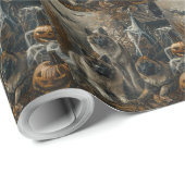 秋田ハロウィーンの夜の犬の大喜び ラッピングペーパー (ロールコーナー)