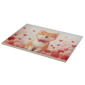 秋田バラ付き – バレンタインデー カッティングボード (角)