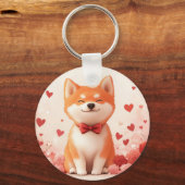 秋田バラ付き – バレンタインデー キーホルダー (裏面)