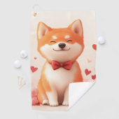 秋田バラ付き – バレンタインデー ゴルフタオル (インサイチュ)