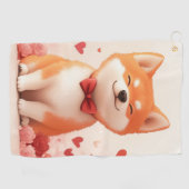 秋田バラ付き – バレンタインデー ゴルフタオル (横)