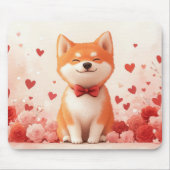 秋田バラ付き – バレンタインデー マウスパッド (正面)