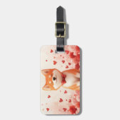 秋田バラ付き – バレンタインデー ラゲッジタグ (正面縦)