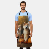 秋田パピー秋デライトカボチャ エプロン (着用した状態)