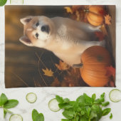 秋田パピー秋デライトカボチャ キッチンタオル (折り畳み)