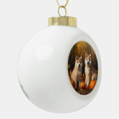 秋田パピー秋デライトカボチャ セラミックボールオーナメント (左)