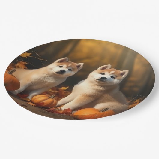 秋田パピー秋デライトカボチャ ペーパープレート (アングル)