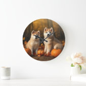 秋田パピー秋デライトカボチャ ラージ壁時計 (ホーム)