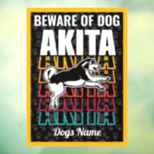 秋田パーソナライズされた犬のご用警告心 ウィンドウサイン (シート3)