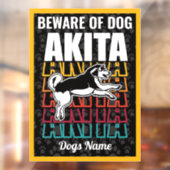 秋田パーソナライズされた犬のご用警告心 ウィンドウサイン (シート2)