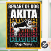 秋田パーソナライズされた犬のご用警告心 ウィンドウサイン (ホーム)