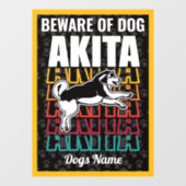 秋田パーソナライズされた犬のご用警告心 ウィンドウサイン (シート)