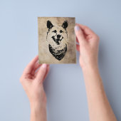 秋田パーソナライズされた |犬の誕生日カード チラシ (手)