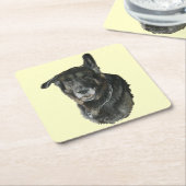 秋田ヒツジ飼混血犬 スクエアペーパーコースター (アングル)