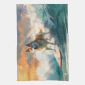 秋田ビーチサーフィン絵を描ズ キッチンタオル (縦)