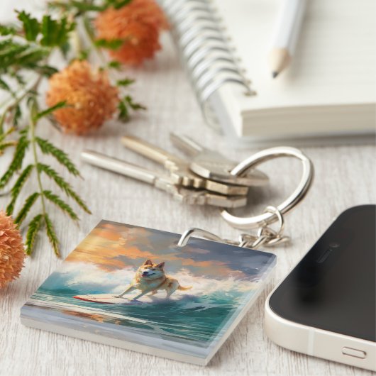 秋田ビーチサーフィン絵を描ズ キーホルダー (正面右)
