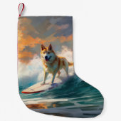 秋田ビーチサーフィン絵を描ズ スモールクリスマスストッキング (正面)