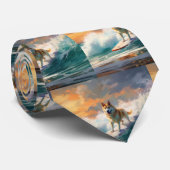 秋田ビーチサーフィン絵を描ズ ネクタイ (ロール)