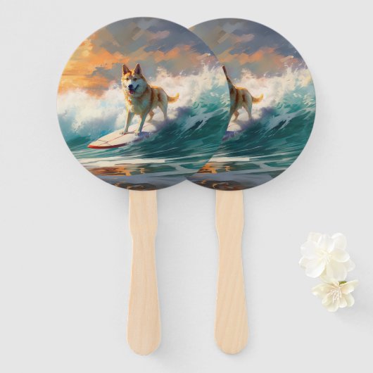 秋田ビーチサーフィン絵を描ズ ハンドファン (正面&裏面)