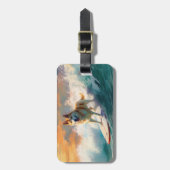 秋田ビーチサーフィン絵を描ズ ラゲッジタグ (正面縦)