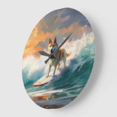 秋田ビーチサーフィン絵を描ズ ラージ壁時計 (傾斜)