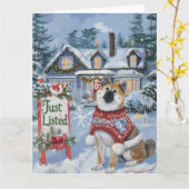 秋田フェスティバルユーモア不動産仲介業者クリスマス カード (黄色い花)