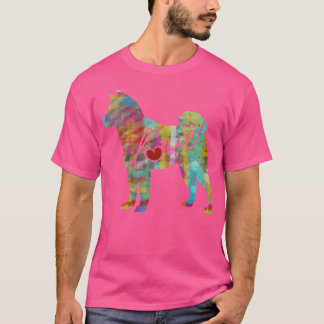 秋田ラブ – 明るく水カラフル色のスタイル Tシャツ
