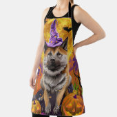 秋田不気味ハロウィンの魔女とカボチャ エプロン (インサイチュ)