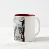 秋田日本のの花。 ツートーンマグカップ (正面右)