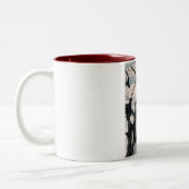 秋田日本のの花。 ツートーンマグカップ (左)