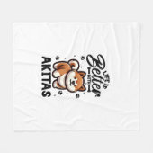 秋田最高のとの生活 フリースブランケット (正面(横))