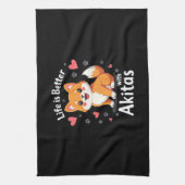 秋田最高のタンクトップのライフ キッチンタオル (縦)