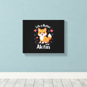 秋田最高のタンクトップのライフ キャンバスプリント (インサイチュ (ウッドフロア))