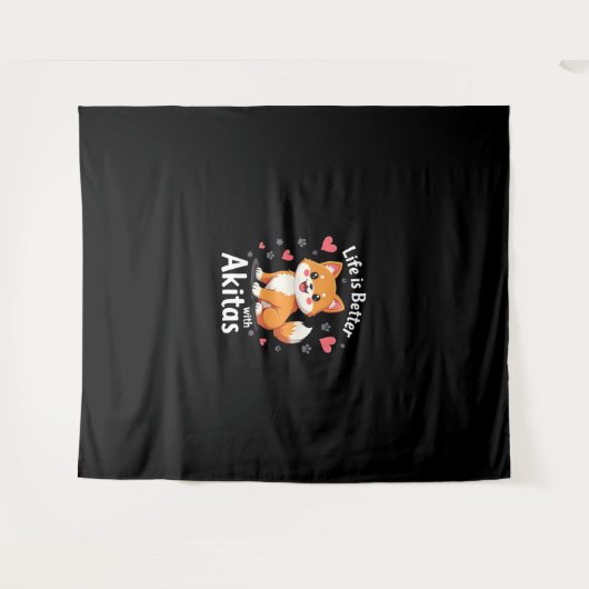 秋田最高のタンクトップのライフ タペストリー (正面(横))