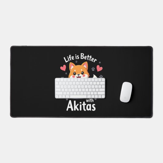 秋田最高のタンクトップのライフ デスクマット (キーボード&マウス)