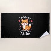 秋田最高のタンクトップのライフ ビーチタオル (正面)