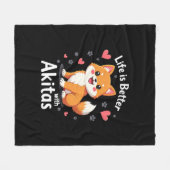 秋田最高のタンクトップのライフ フリースブランケット (正面(横))