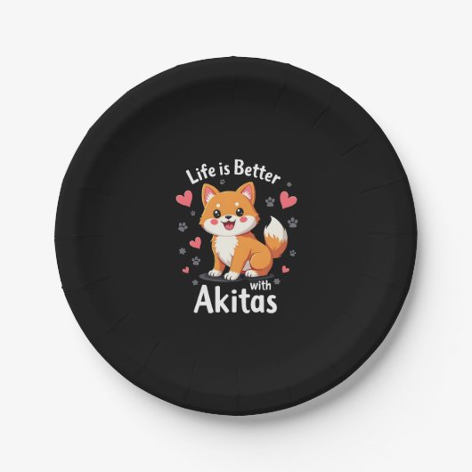 秋田最高のタンクトップのライフ ペーパープレート (正面)