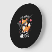 秋田最高のタンクトップのライフ ラージ壁時計 (傾斜)