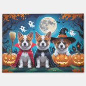 秋田犬かぼちゃハロウィンおもしろい マグネット (正面)