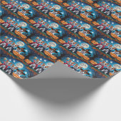 秋田犬かぼちゃハロウィンおもしろい ラッピングペーパー (角)