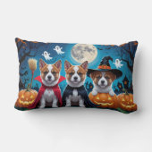 秋田犬かぼちゃハロウィンおもしろい ランバークッション (裏面)